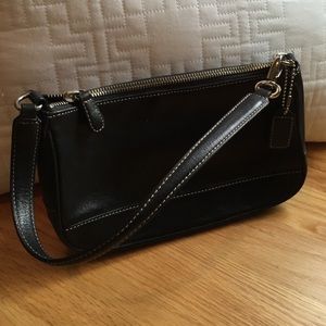 Coach mini black leather authentic mini bag