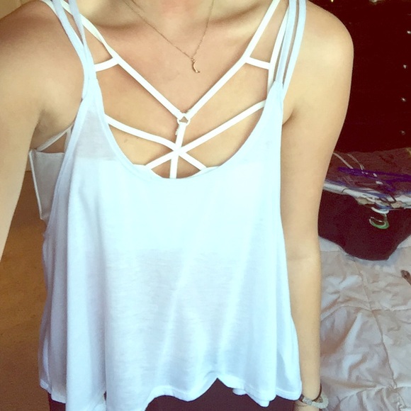 ABERCROMBIE SHEER WHITE TANK!