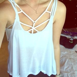 ABERCROMBIE SHEER WHITE TANK!