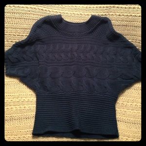 Bat wing sweater. Fitted at waist