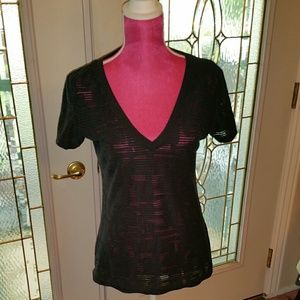 BKE V-neck Burnout Top