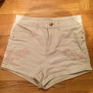 White denim/lace shorts