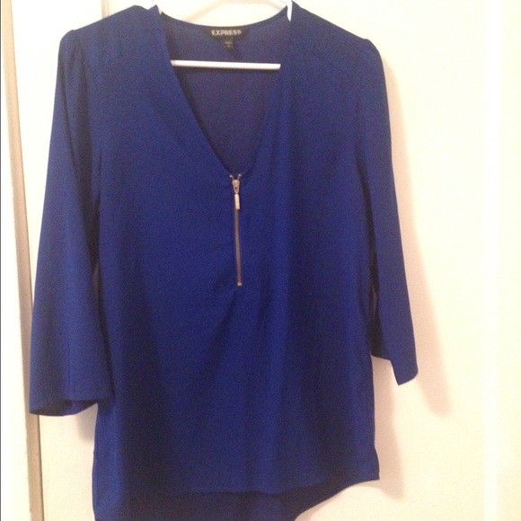 Royal Blue Silk-Like Shirt
