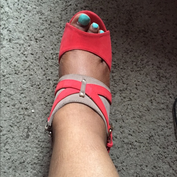 Orange && Tan Wedges