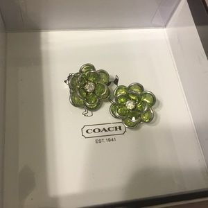 Fall green floral ear rings