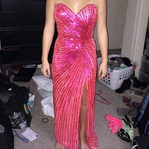 fusha prom dress with sequence