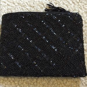 Black Beaded Wristlet