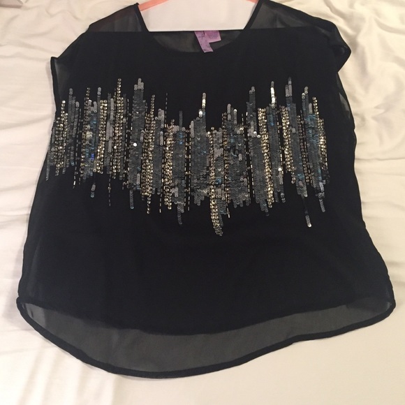 Silver glitter top