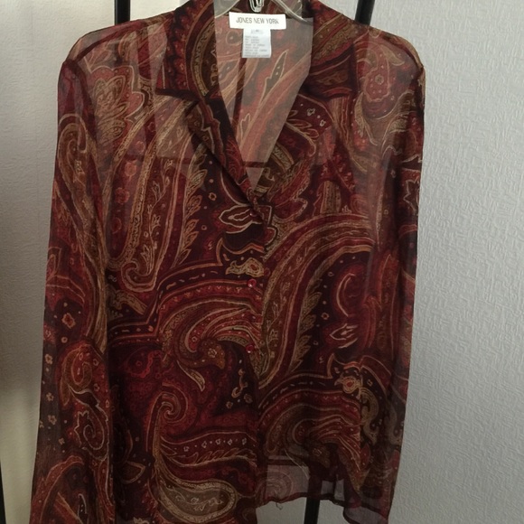 JONES  NY PAISLEY BLOUSE