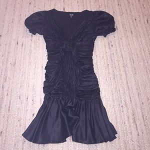 D & G black silk rushed and pleated dress
