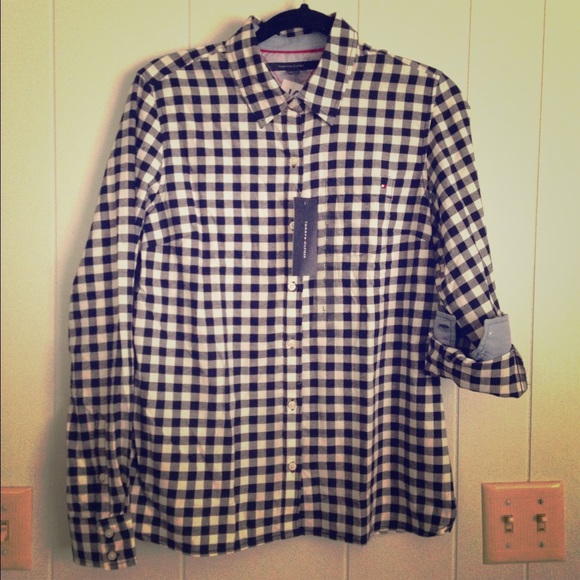 Tommy Hilfiger flannel gingham check button down
