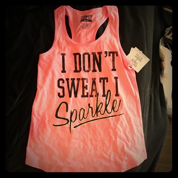 "I don't sweat I sparkle" tank NWT - Picture 1 of 2