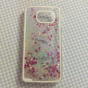 Galaxy s6 liquid glitter case.