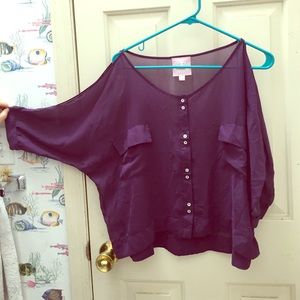 Sheer purple blouse