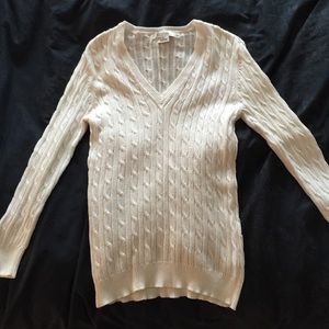 Michael kore white vneck sweater medium!