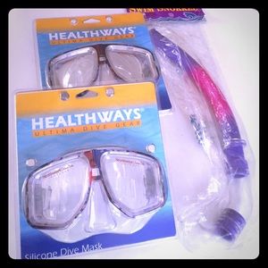 2 NEW DIVING MASK  and swim snorkel Combo