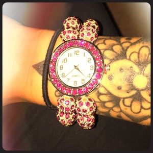 Pink & silver watch