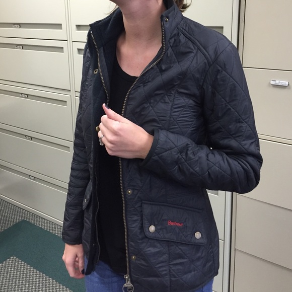 Barbour Quilted Navy Jacket Size 4
