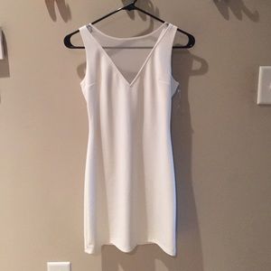 Tobi white v-neck mesh bodycon