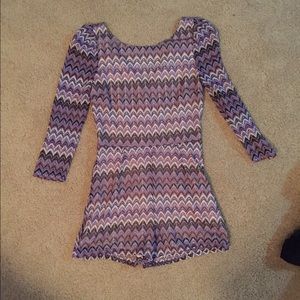 Purple Chevron Romper