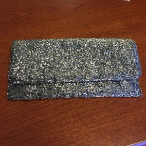 Moyna Slate Grey Evening Clutch Beaded