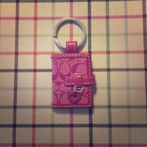 Coach pink signature picture keyfob