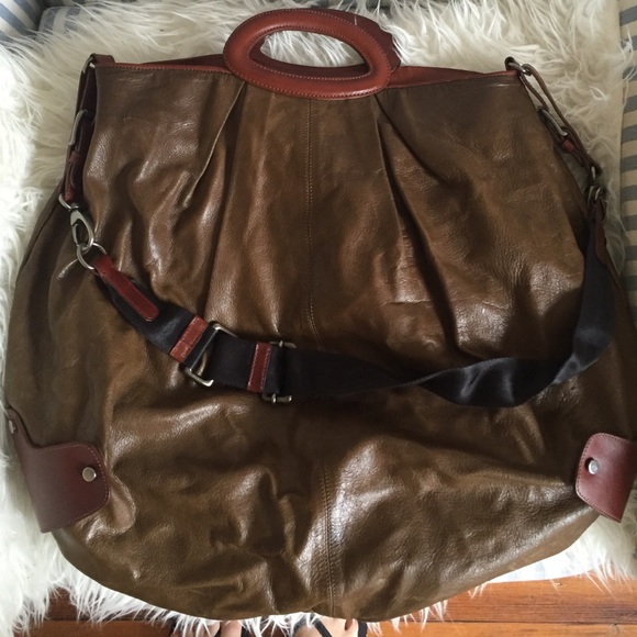 Marni extra large olive leather hobo