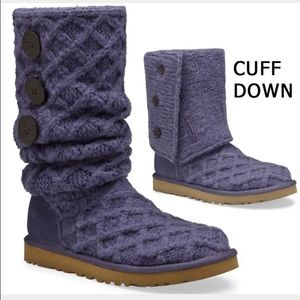 UGG Women's Lattice Cardy in Navy, EUC Sz 7