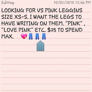 ISO VS PINK LEGGINGS