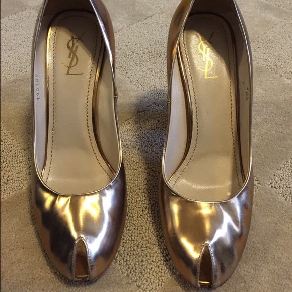 YSL Gold tribute shoe