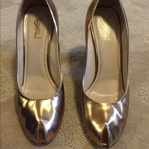 YSL Gold tribute shoe