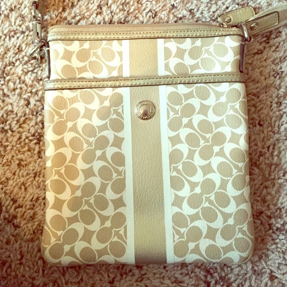 Coach Cream & White  Crossbody Bag