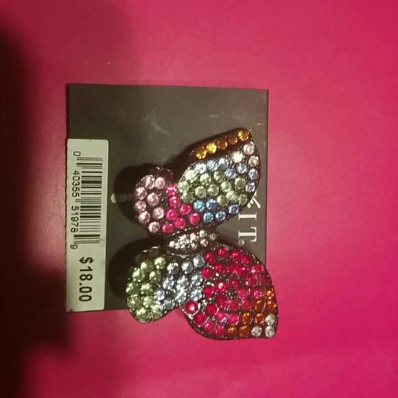 Rhinestones butterfly ring adjustable