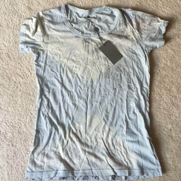 7 for all Mankind blue and white t shirt