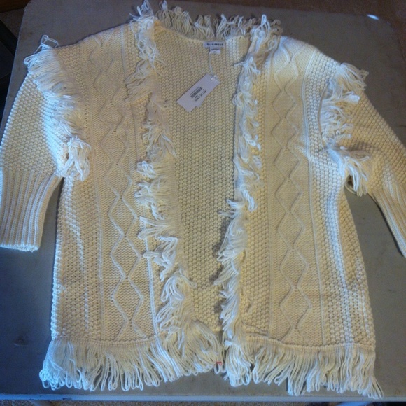 Nasty Gal Fringe cream Sweater Cardigan