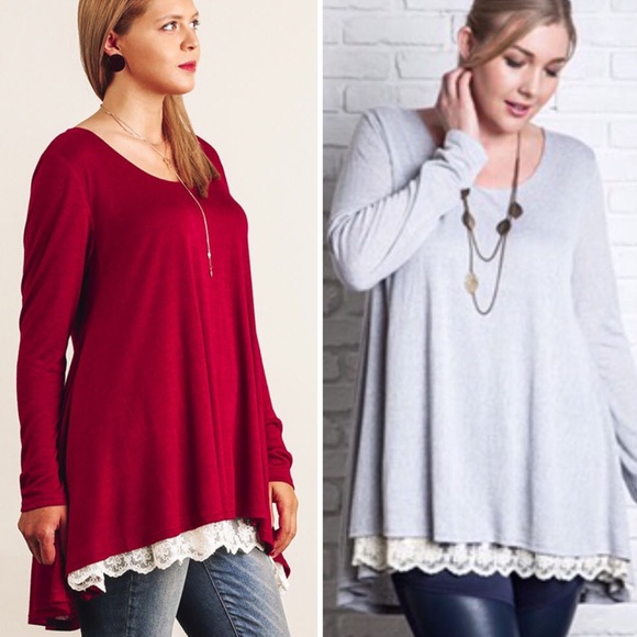 🌺HP 10/16🌺LACE DETAIL KNIT TOP IN FIVE COLORS! - Picture 4 of 4