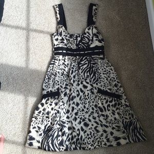 Beige and black animal print dress