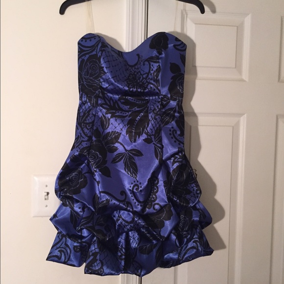 Blue and Black Homecoming Dress