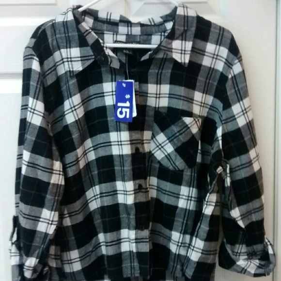 Black button up flannel (light)