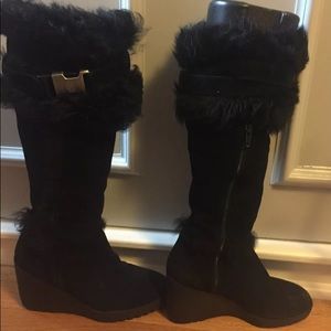 💟Sold💟 Coach suede and fur wedge boots