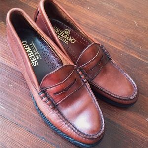 Brown Sebago Penny Loafers fit like US 7