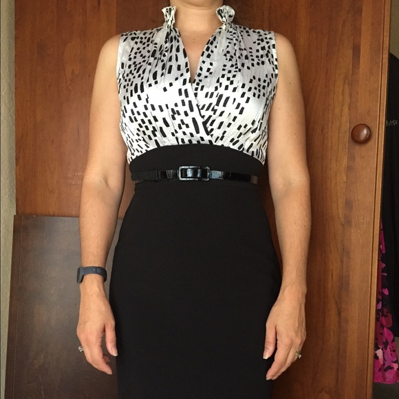 White House Black Market Black and White Dress