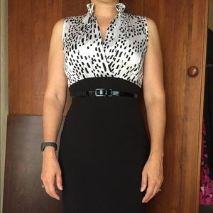 White House Black Market Black and White Dress