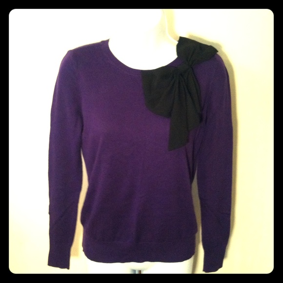 Ann Taylor Loft purple sweater w/ bow