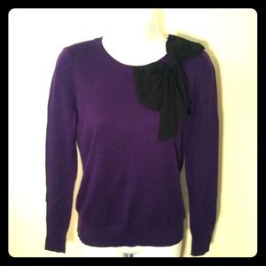 Ann Taylor Loft purple sweater w/ bow