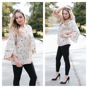 Anthropologie Sketched Rosemallow Tunic