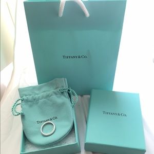 Tiffany & Co. thin light blue/silver ring