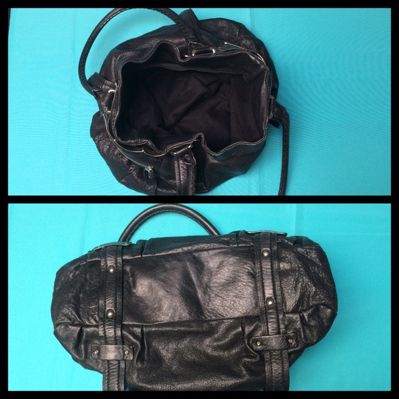 JILL STUART: Black & Silver Leather Handbag Purse - Picture 4 of 4