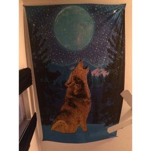 Giant wolf tapestry