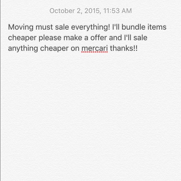 Moving blow out sale! Plz send offers